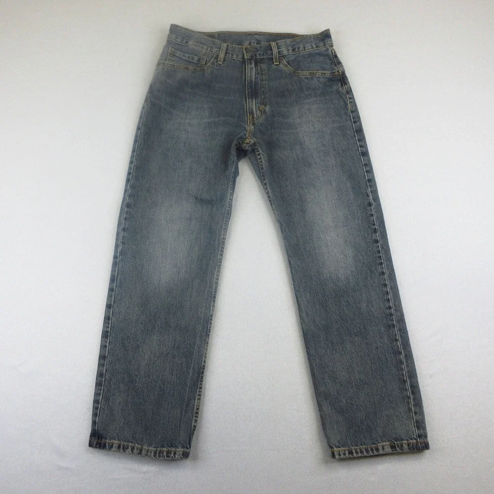 Levi's 555 Jeans Mens 31x30 Blue Mud Wash Denim Relaxed Fit Straight Leg Cotton